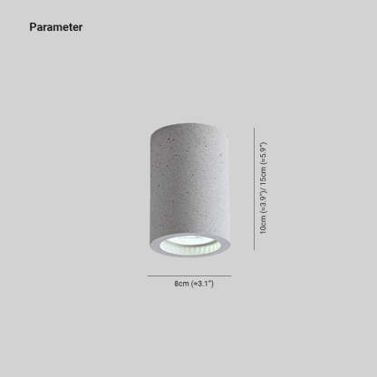 Freja Lámpara de techo Cilíndrica Pasillo 3 Colores Cemento