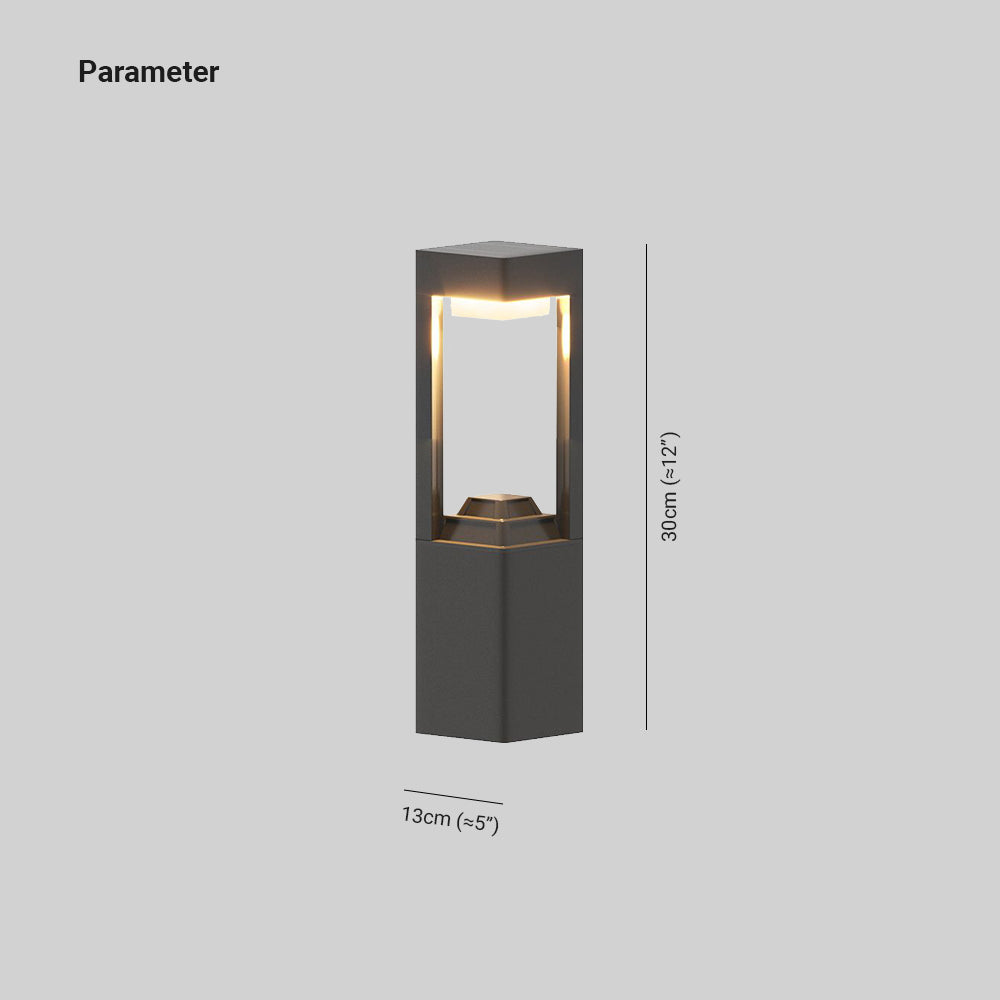 Pena Moderna Lámpara Exterior Rectangular Metal, Negra