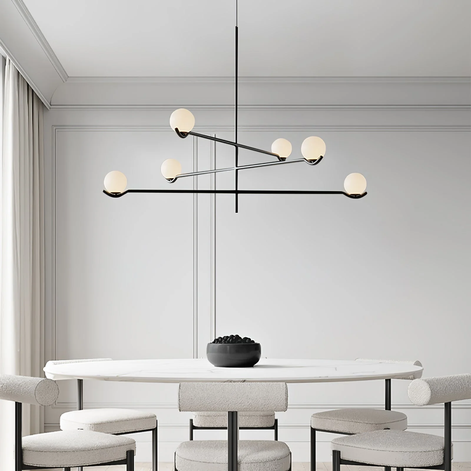 Alessio Minimalism Metal Glass Pendant Light Dining Room Bedroom