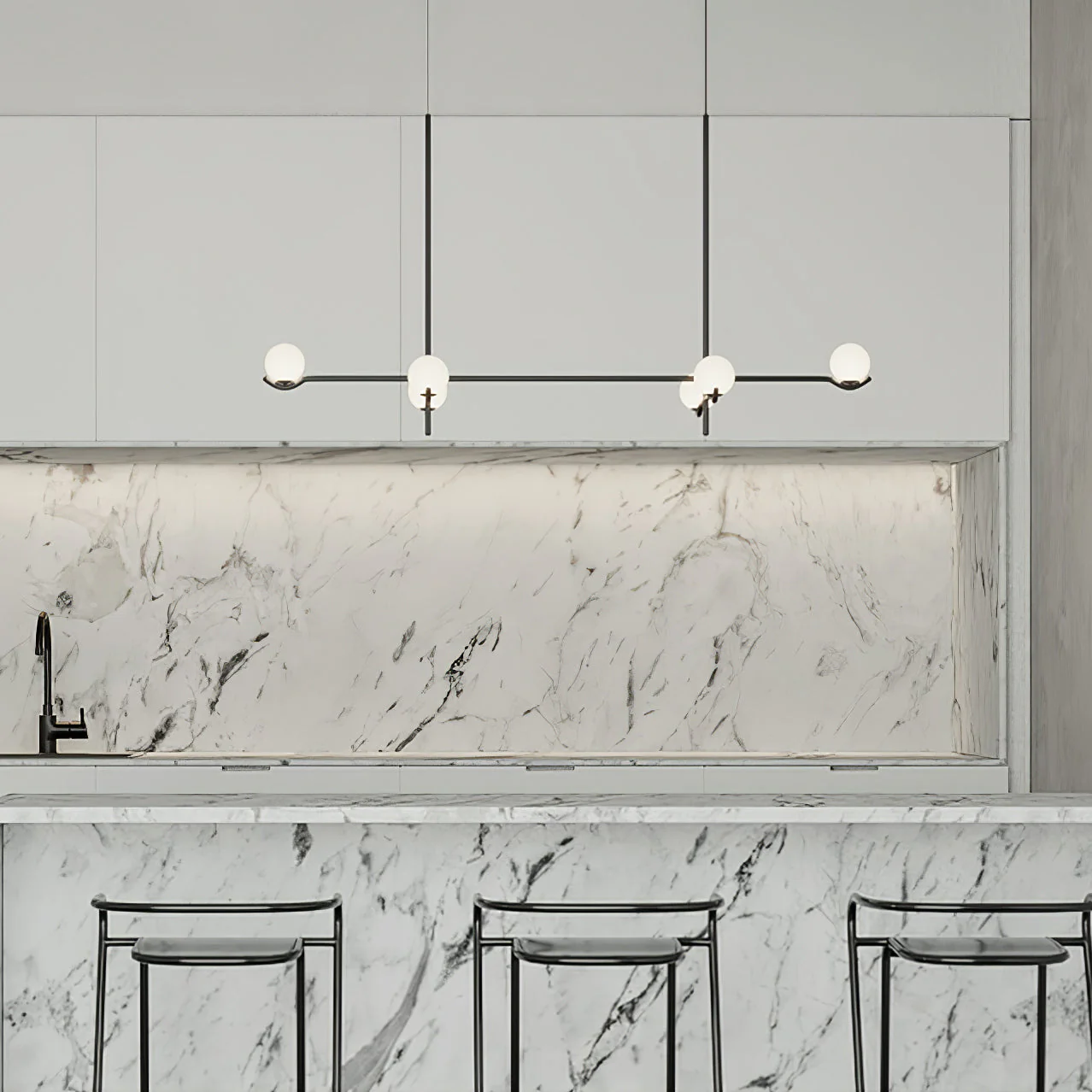 Alessio Minimalism Metal Glass Pendant Light Dining Room Bedroom