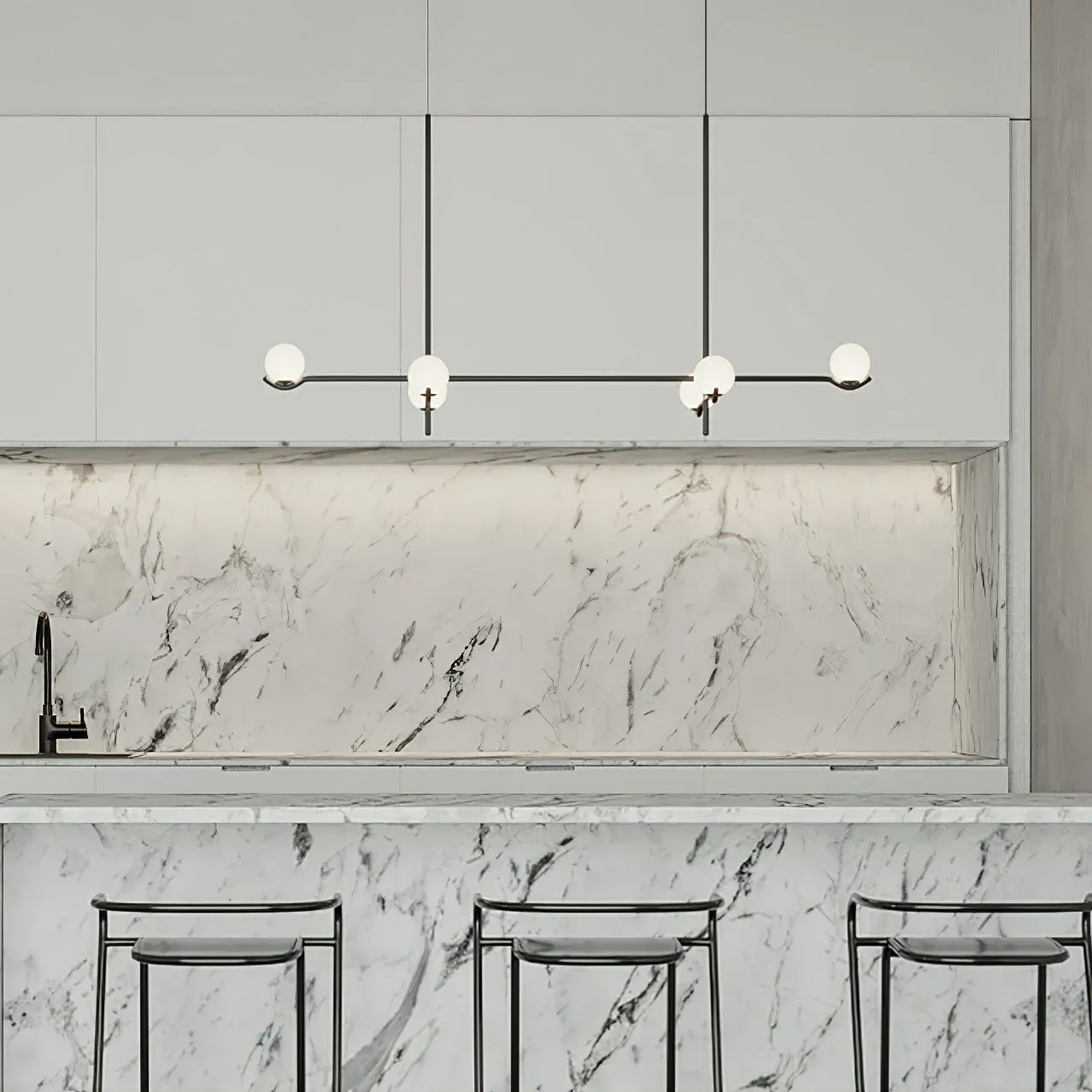 Alessio Minimalism Metal Glass Pendant Light Dining Room Bedroom