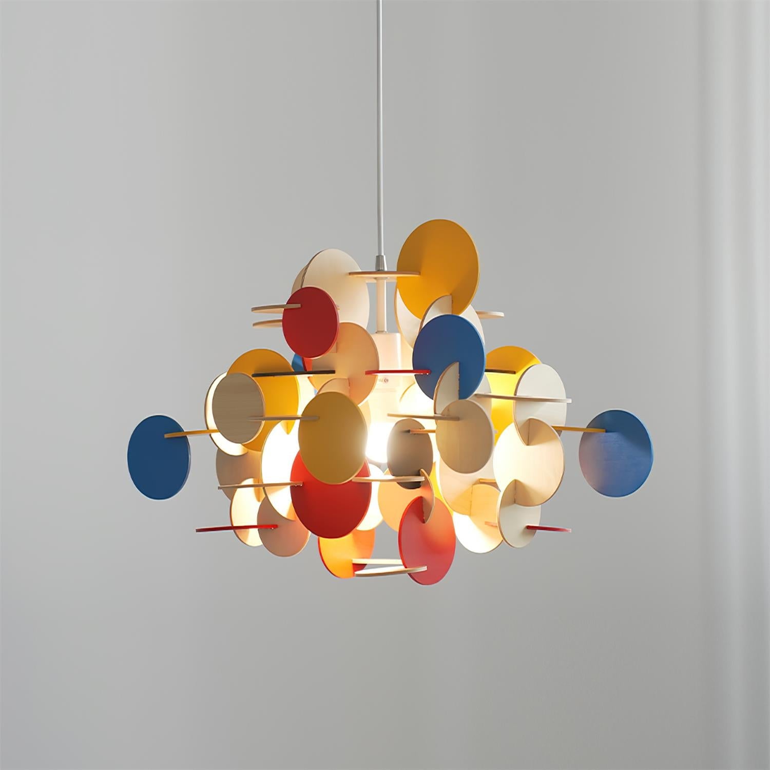 Retro Colorful Wood Pendant Lamp