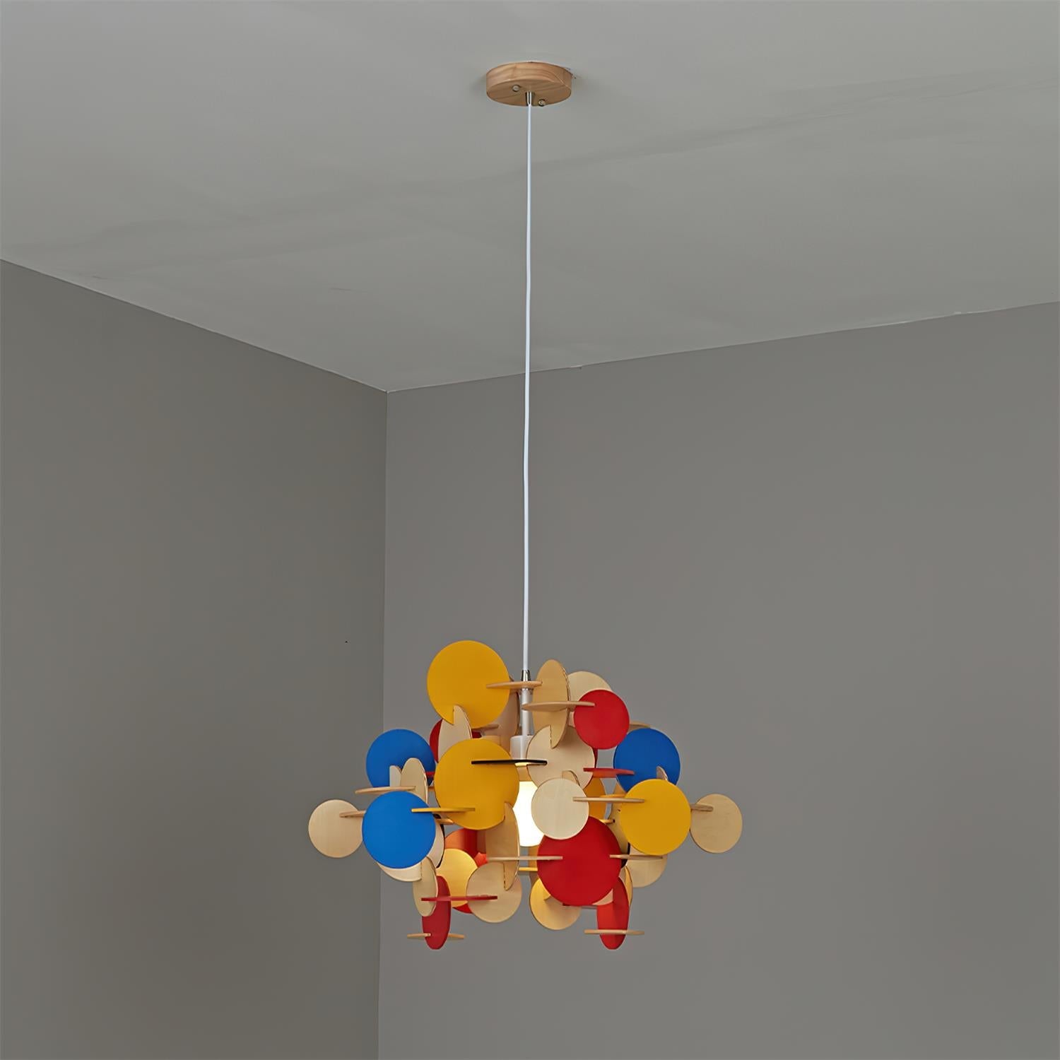 Retro Colorful Wood Pendant Lamp