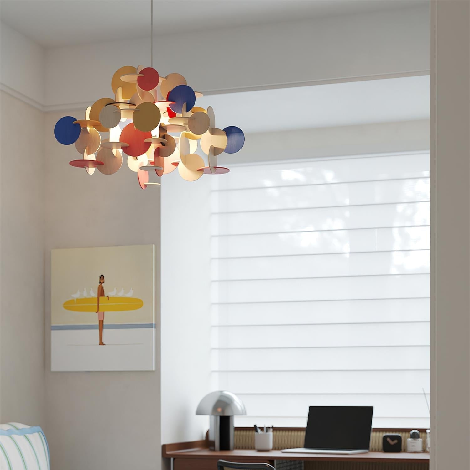 Retro Colorful Wood Pendant Lamp
