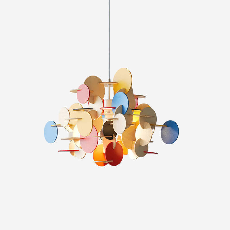 Retro Colorful Wood Pendant Lamp