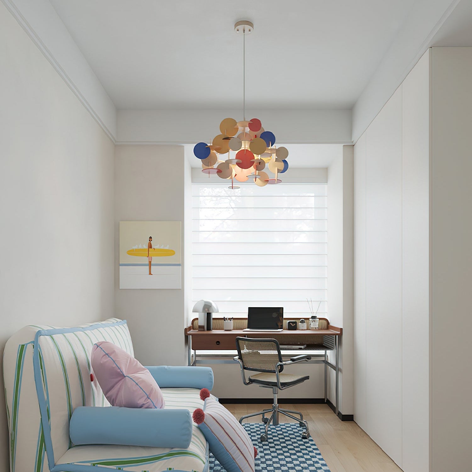Retro Colorful Wood Pendant Lamp
