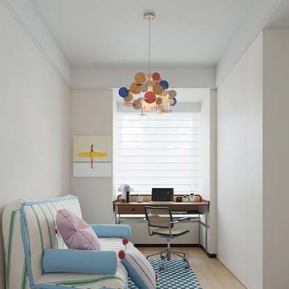 Retro Colorful Wood Pendant Lamp