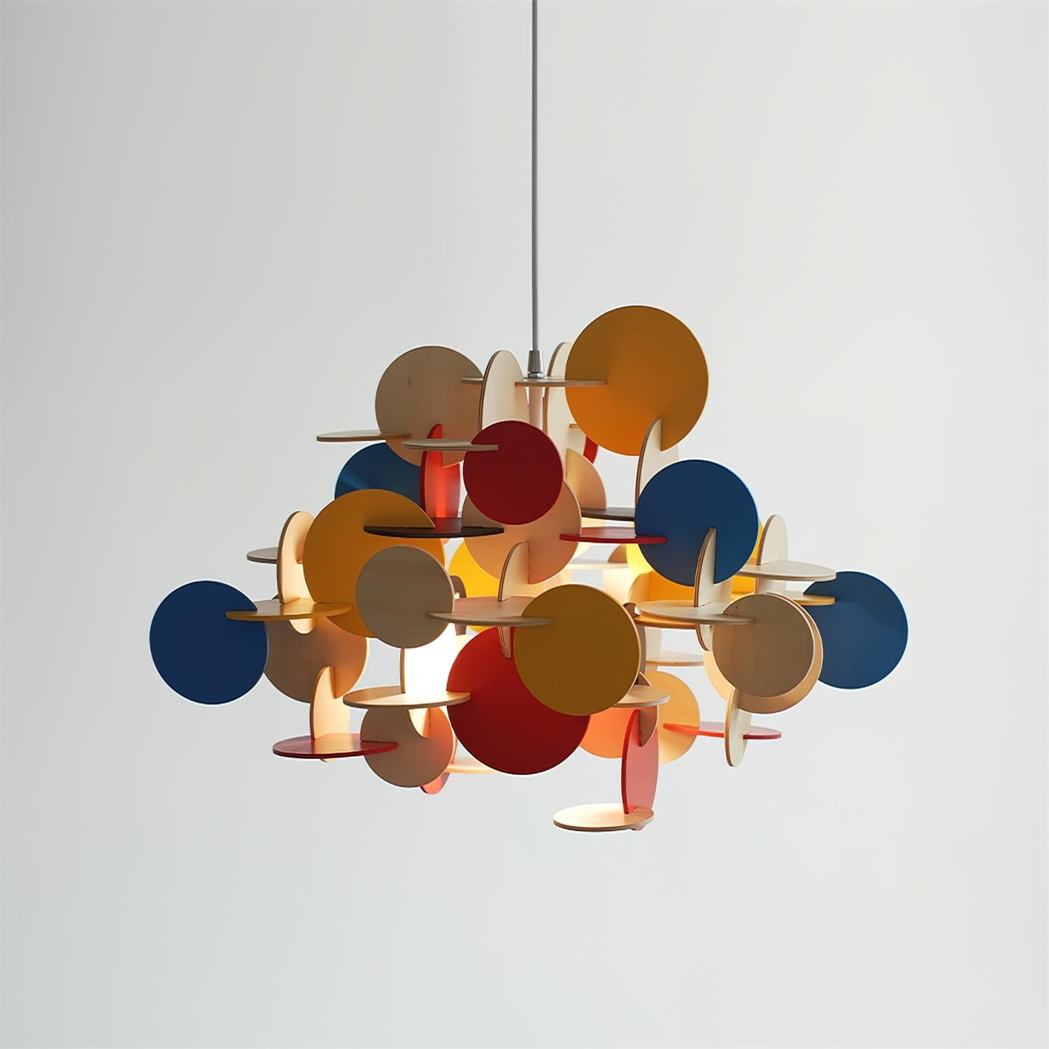 Retro Colorful Wood Pendant Lamp