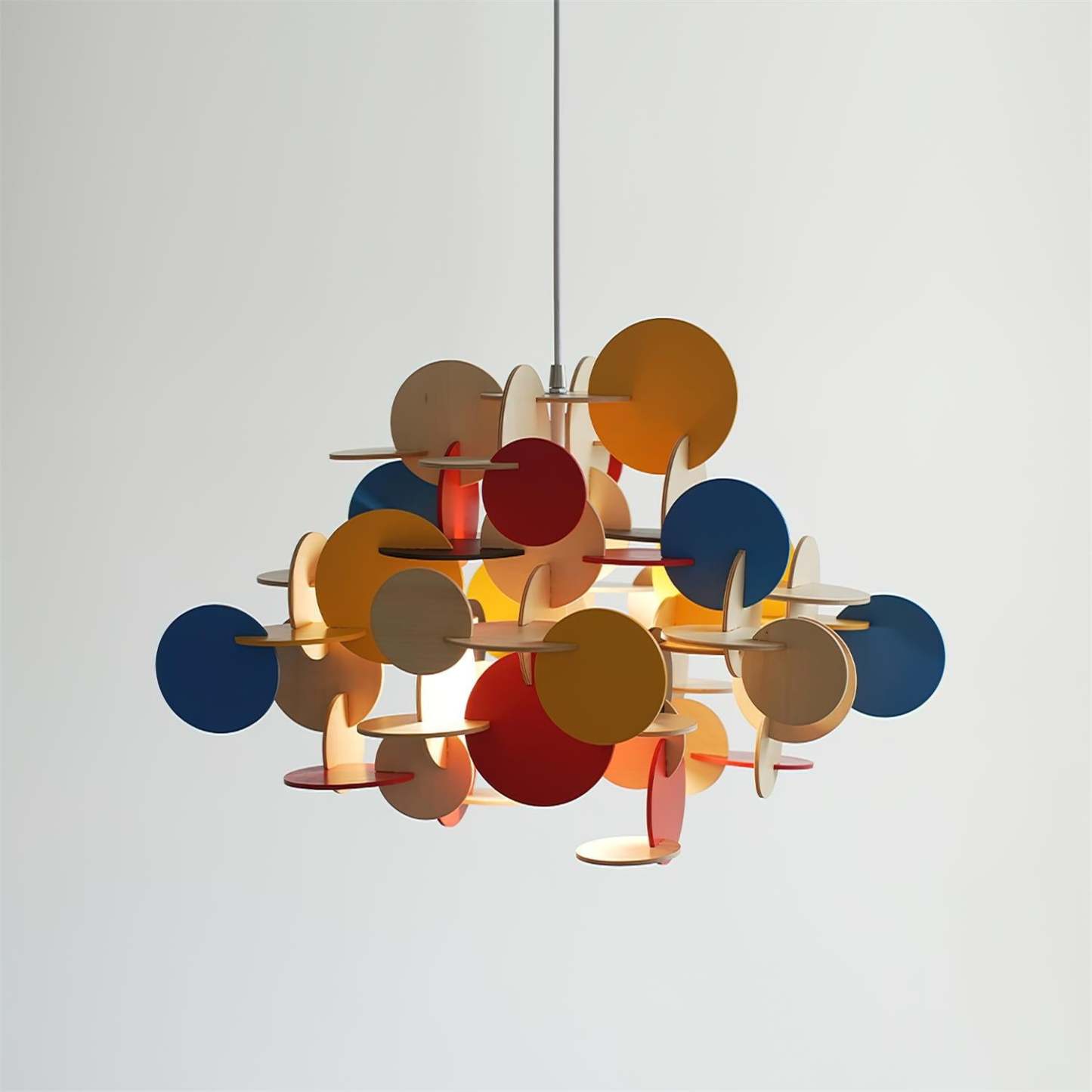 Retro Colorful Wood Pendant Lamp