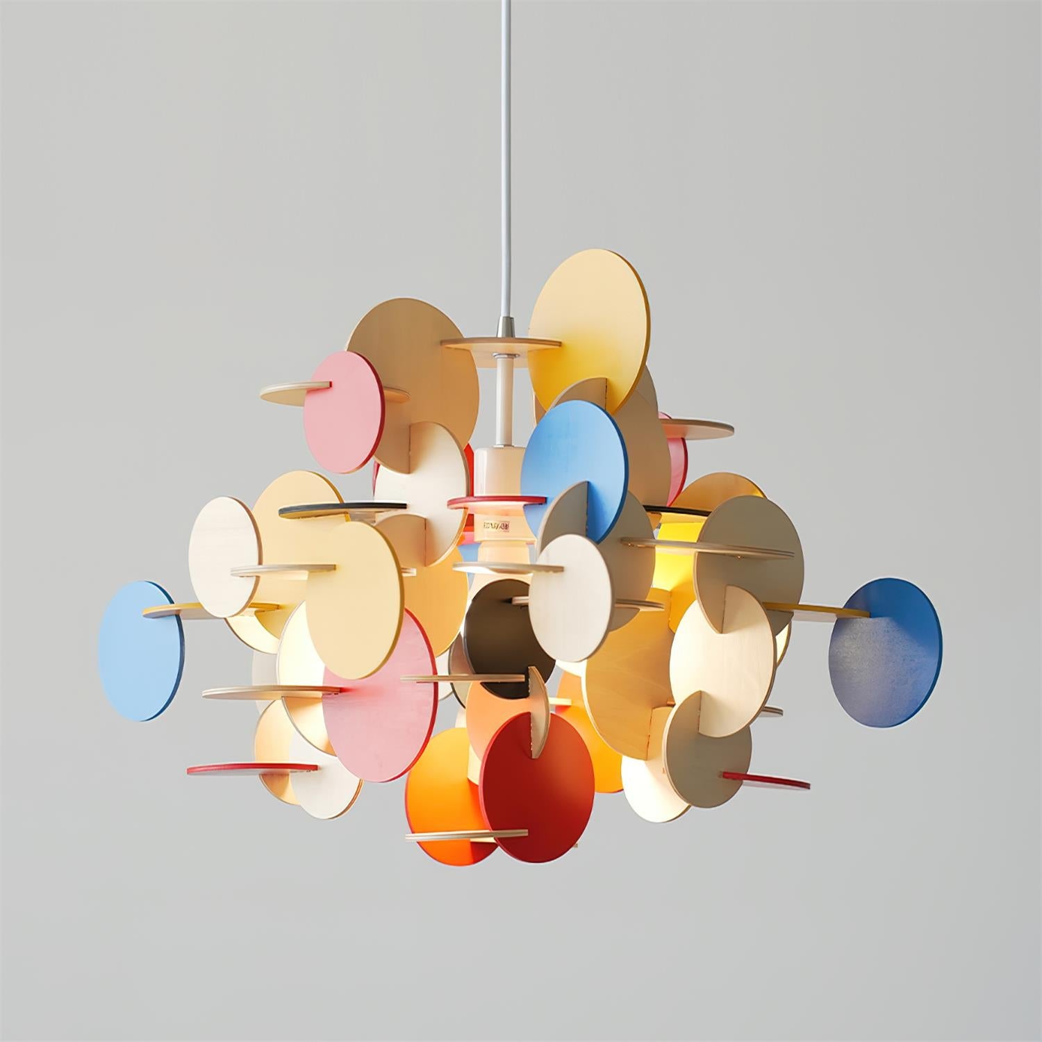 Retro Colorful Wood Pendant Lamp