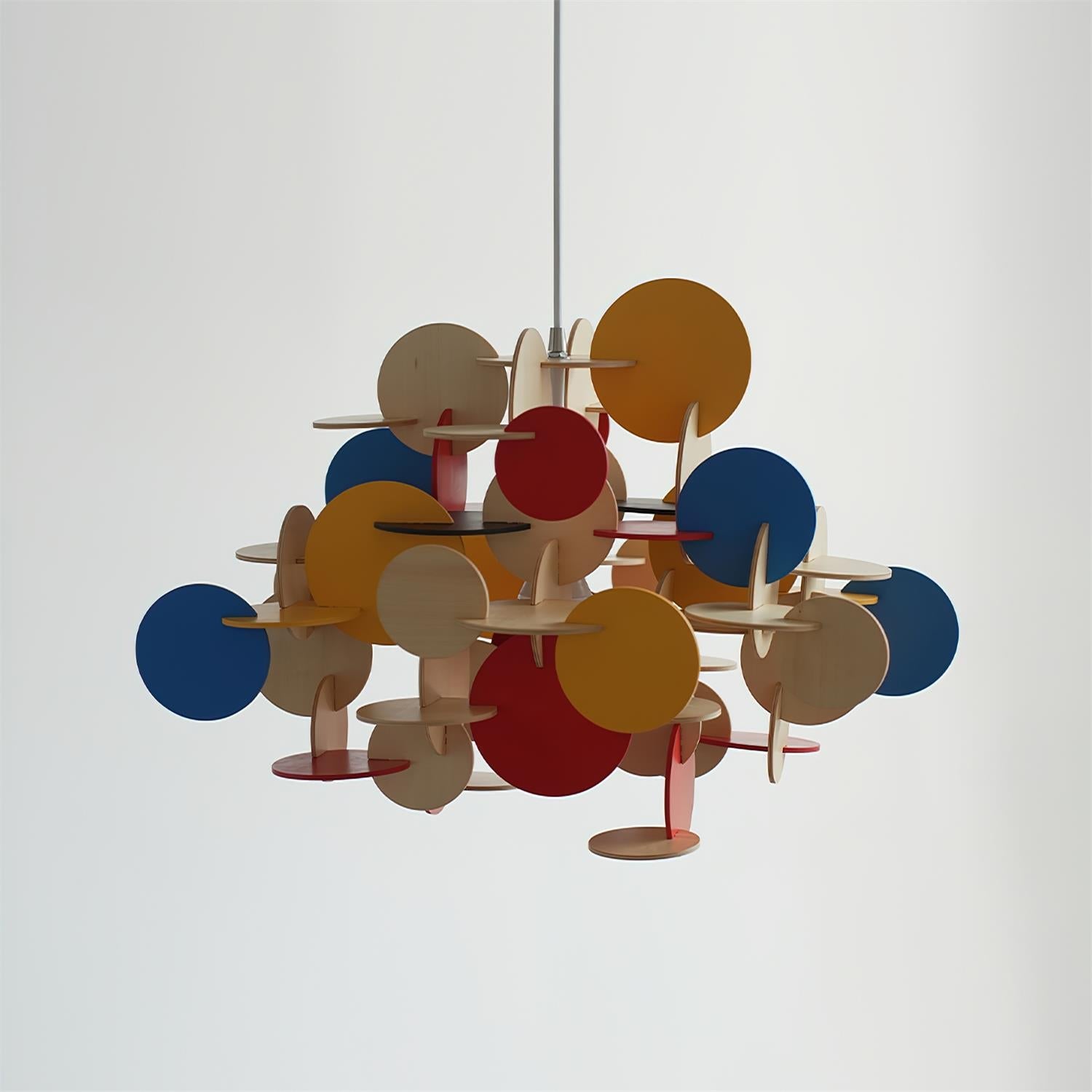 Retro Colorful Wood Pendant Lamp