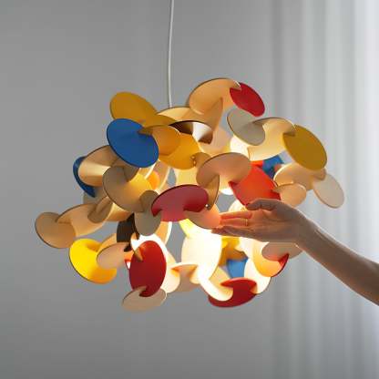 Retro Colorful Wood Pendant Lamp