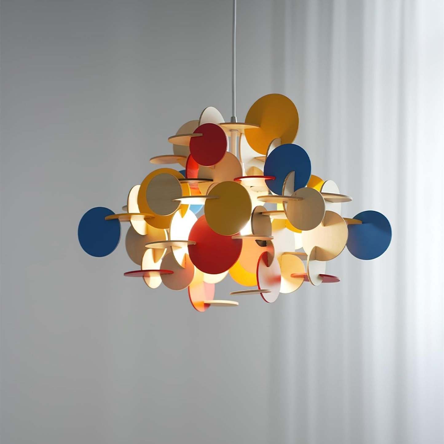 Retro Colorful Wood Pendant Lamp