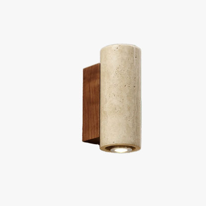 Dune Blend Yellow Travertine Wood Wall Light