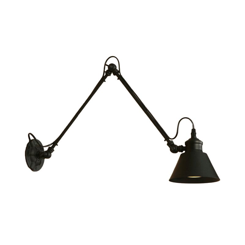 Brady Moderno Cónico Luz de Pared Negro Sala de Estar Metal
