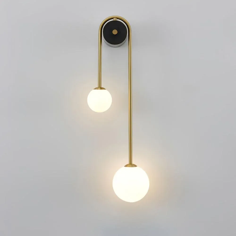Edge Minimalism Metal Gray Black Brass Glass Wall Lamp Bedroom Living Room