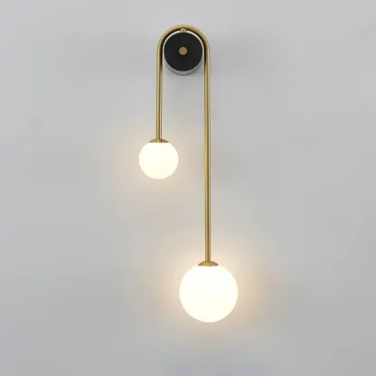 Edge Minimalism Metal Gray Black Brass Glass Wall Lamp Bedroom Living Room