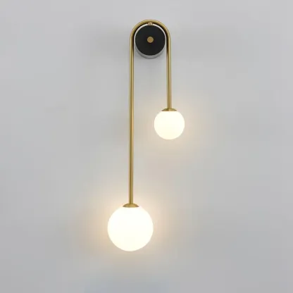 Edge Minimalism Metal Gray Black Brass Glass Wall Lamp Bedroom Living Room