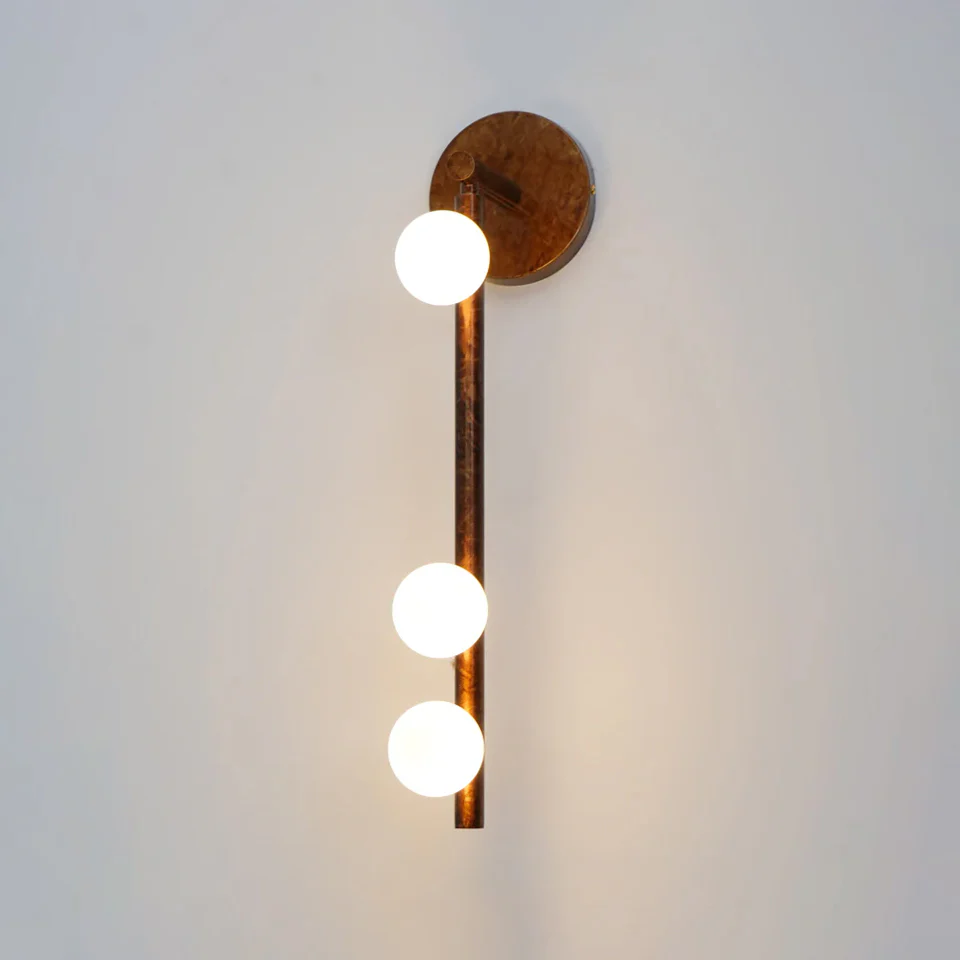 Edge Minimalism Metal Glass Wall Lamp Bedroom Living Room