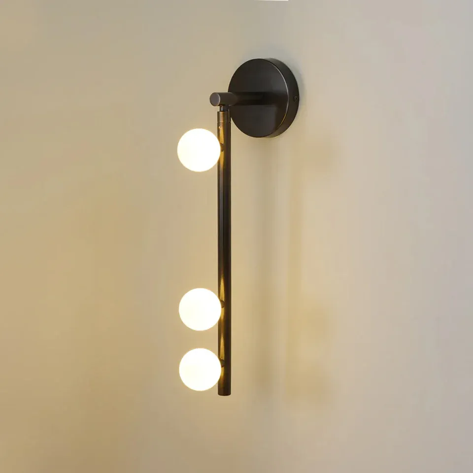 Edge Minimalism Metal Glass Wall Lamp Bedroom Living Room