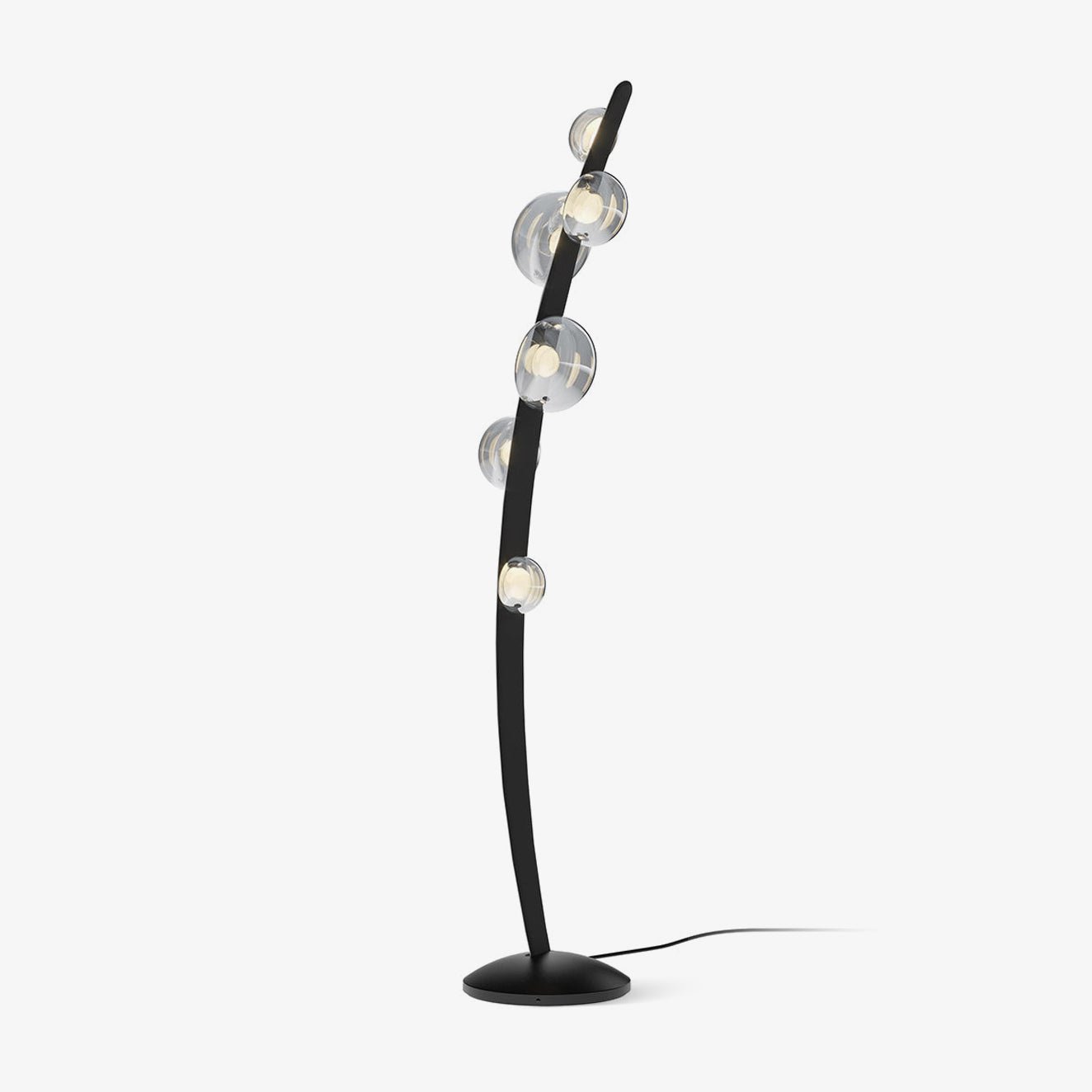 Halo Curved Metal Glass Floor Lamp