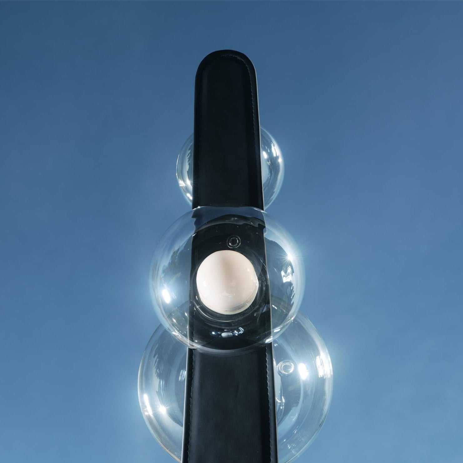 Halo Curved Metal Glass Floor Lamp