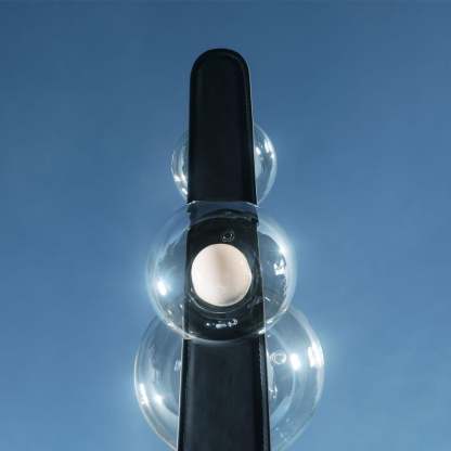 Halo Curved Metal Glass Floor Lamp