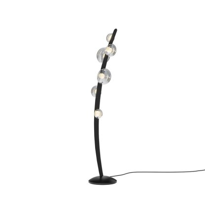 Halo Curved Metal Glass Floor Lamp
