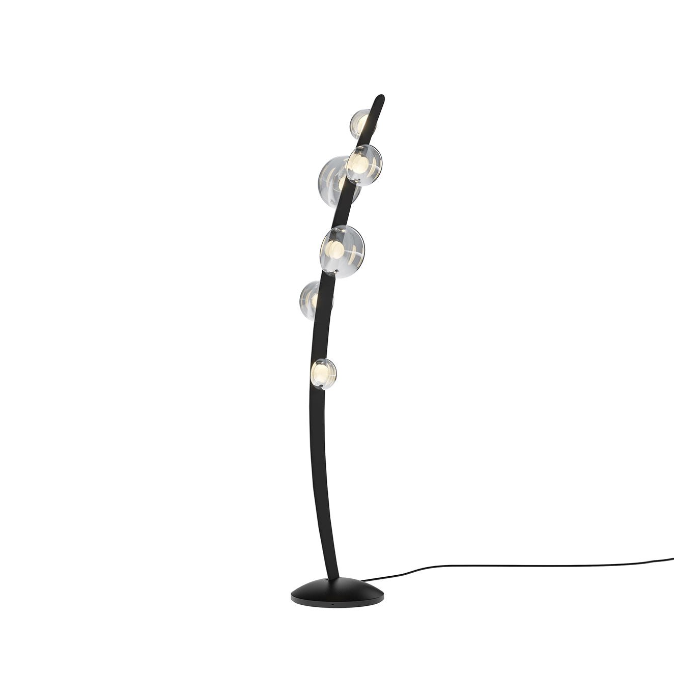 Halo Curved Metal Glass Floor Lamp