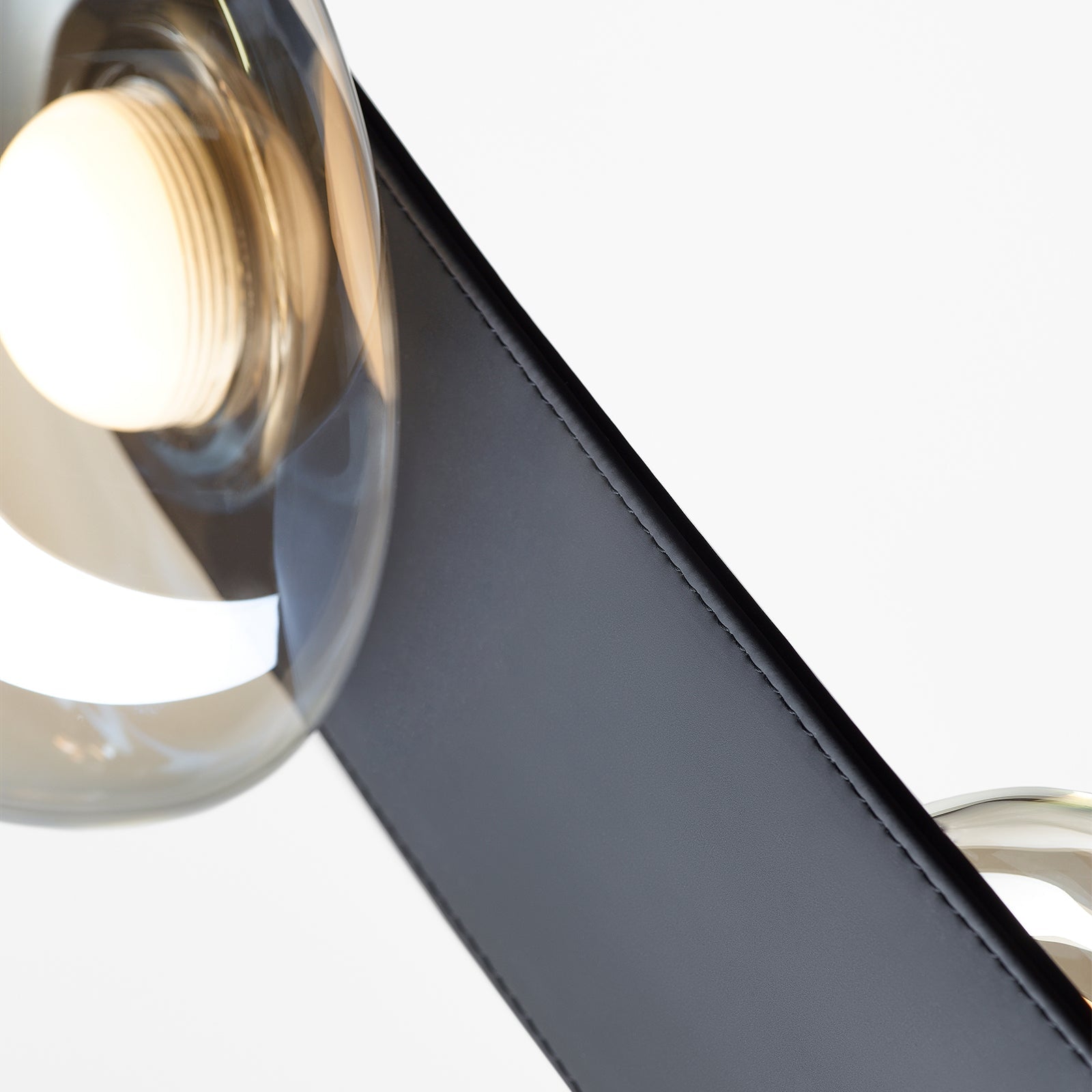 Halo Curved Metal Glass Floor Lamp