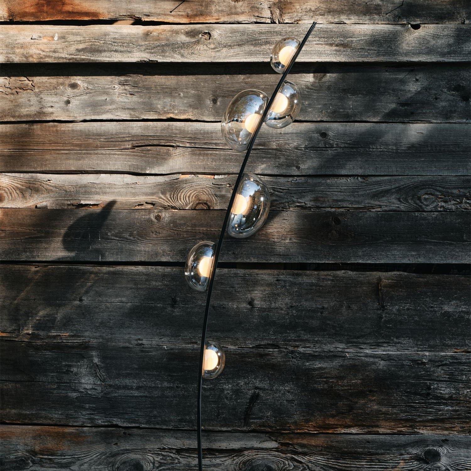 Halo Curved Metal Glass Floor Lamp