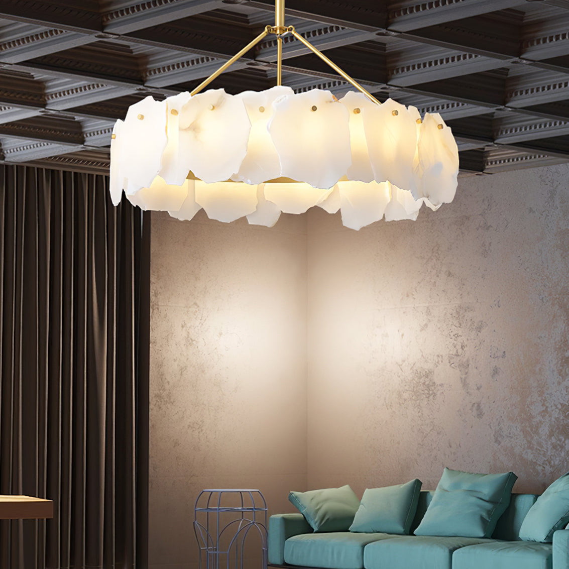 Dune Alabaster Brass Chandelier