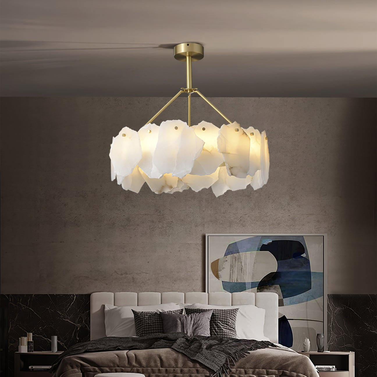 Dune Alabaster Brass Chandelier