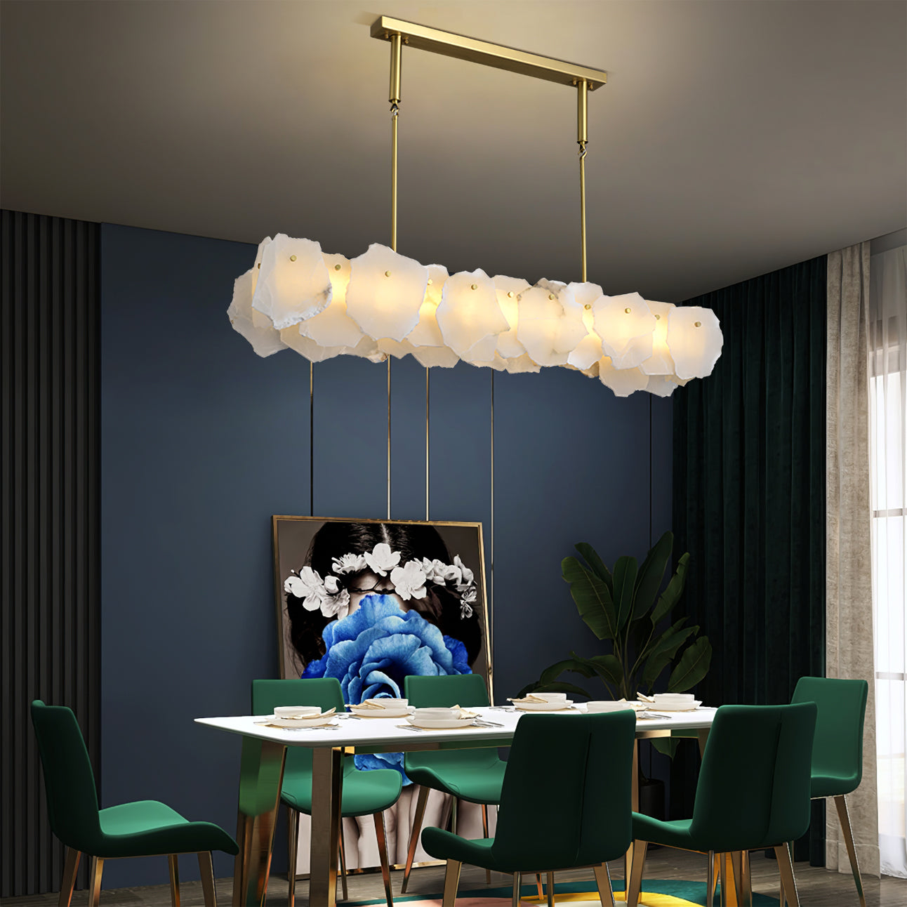 Dune Alabaster Brass Chandelier
