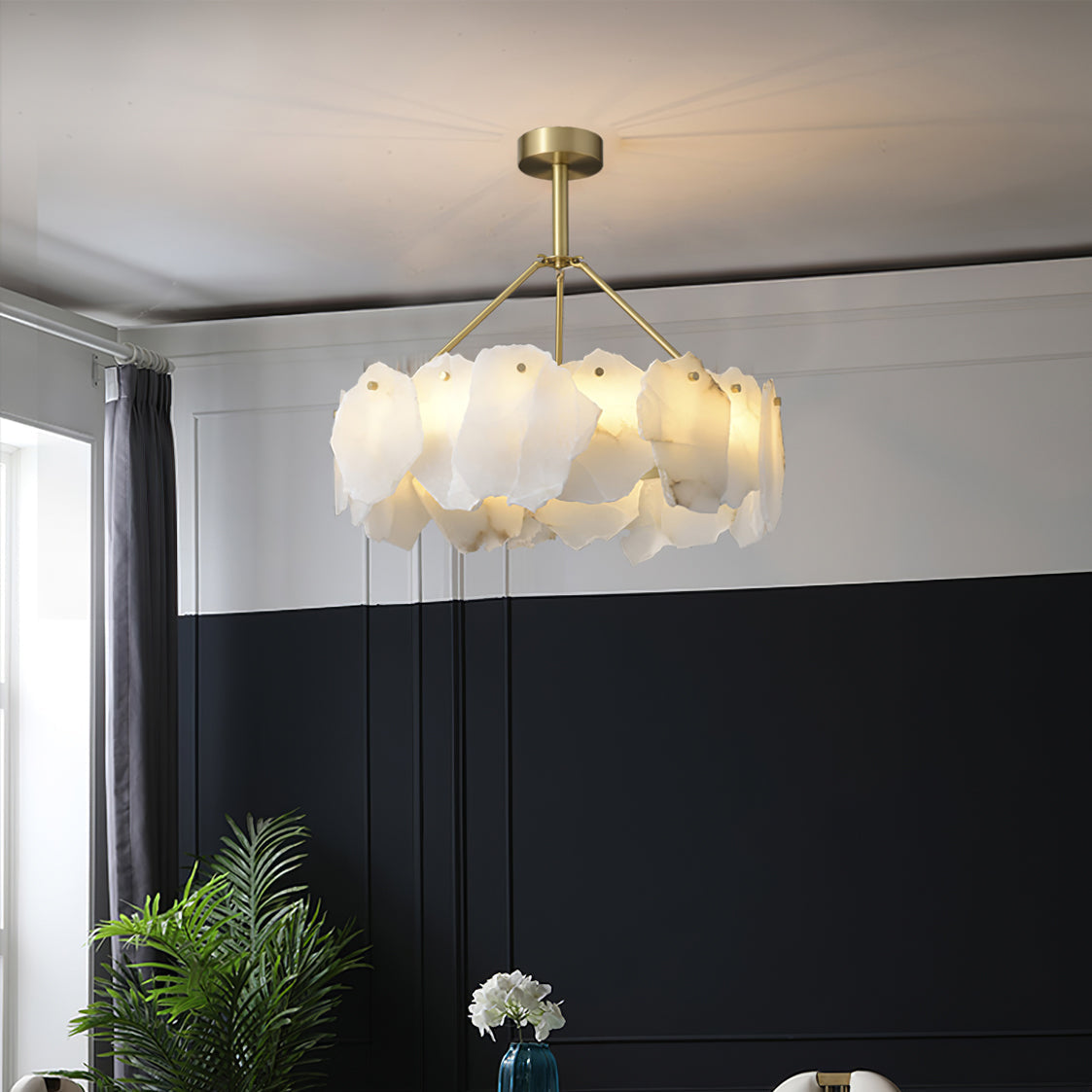 Dune Alabaster Brass Chandelier