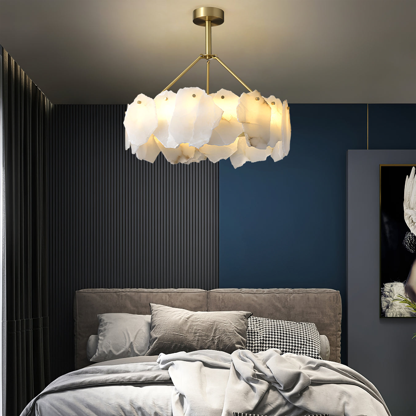 Dune Alabaster Brass Chandelier