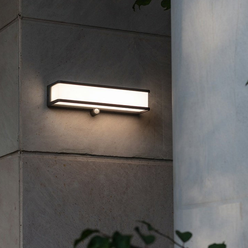 Orr Moderno LED Aplique Exterior Solar Blanco/Negro Pasillo/Balcón Acrílico 3 Tamaños 10CM 15CM 35CM