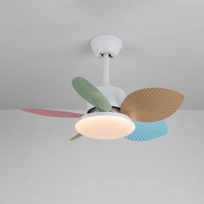 Ventilador de Techo Liora de Cristal Colorido, mostrando elementos de diseño