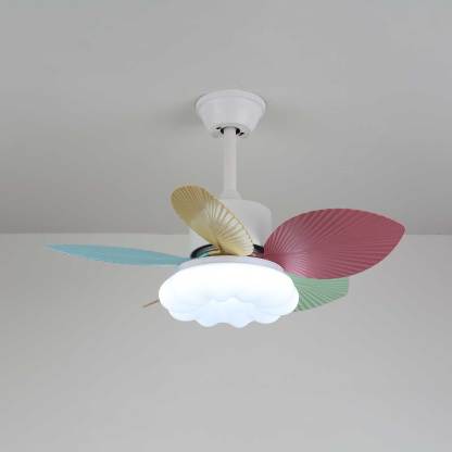 Ventilador de Techo Liora de Cristal Colorido, con luz natural