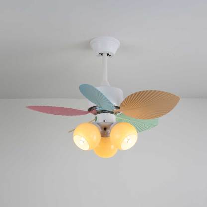Ventilador de Techo Liora de Cristal Colorido, con el ventilador apagado