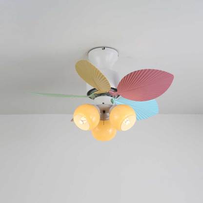 Ventilador de Techo Liora de Cristal Colorido, mostrando diferentes opciones de color