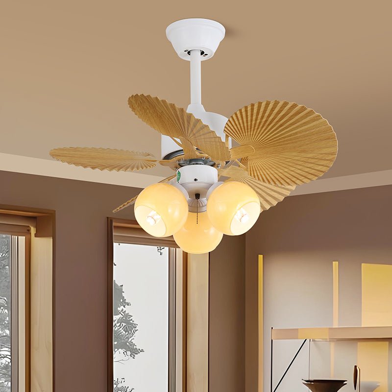 Ventilador de Techo Liora de Cristal Colorido, desde otro ángulo