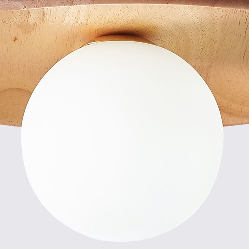 Carins Moderno LED Lámpara Colgante Naturaleza/Nuez, Salón, Madera Vidrio