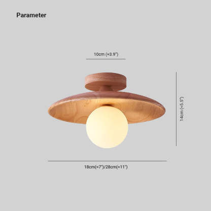 Carins Moderno LED Lámpara Colgante Naturaleza/Nuez, Salón, Madera Vidrio