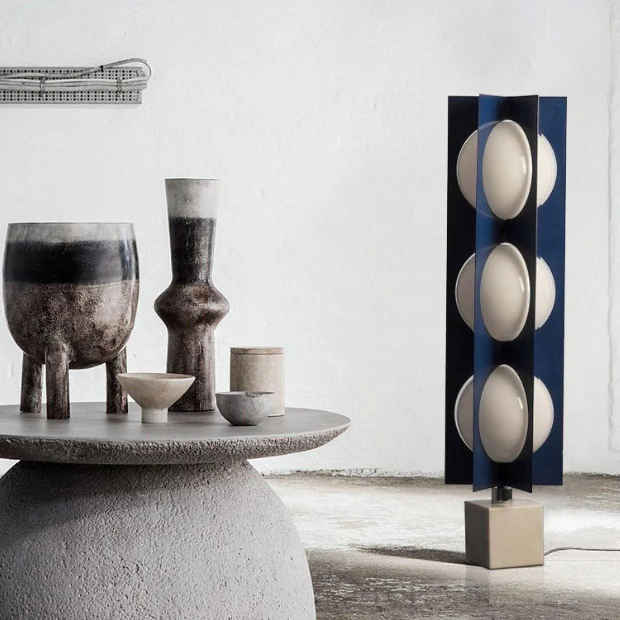 Retro Blue Marble Floor Lamp
