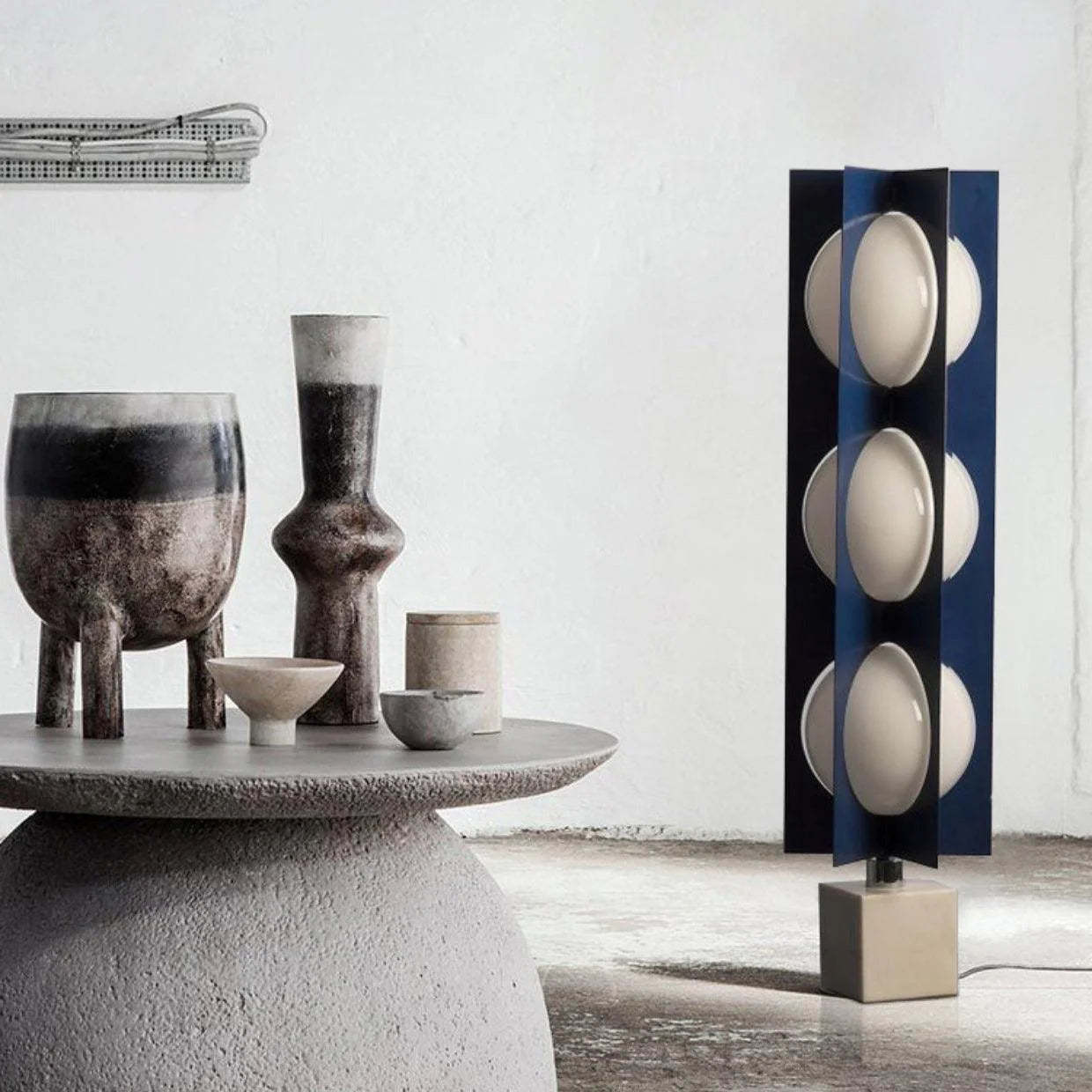 Retro Blue Marble Floor Lamp