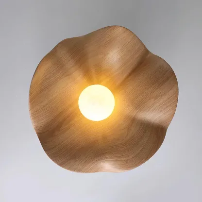 Carins Modern Unusual White Wood Ceiling Light Bedroom Dining Room