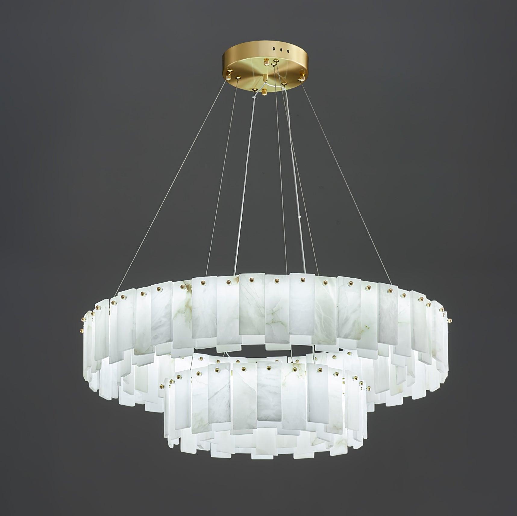 Dune Alabaster Tiered Round Chandelier