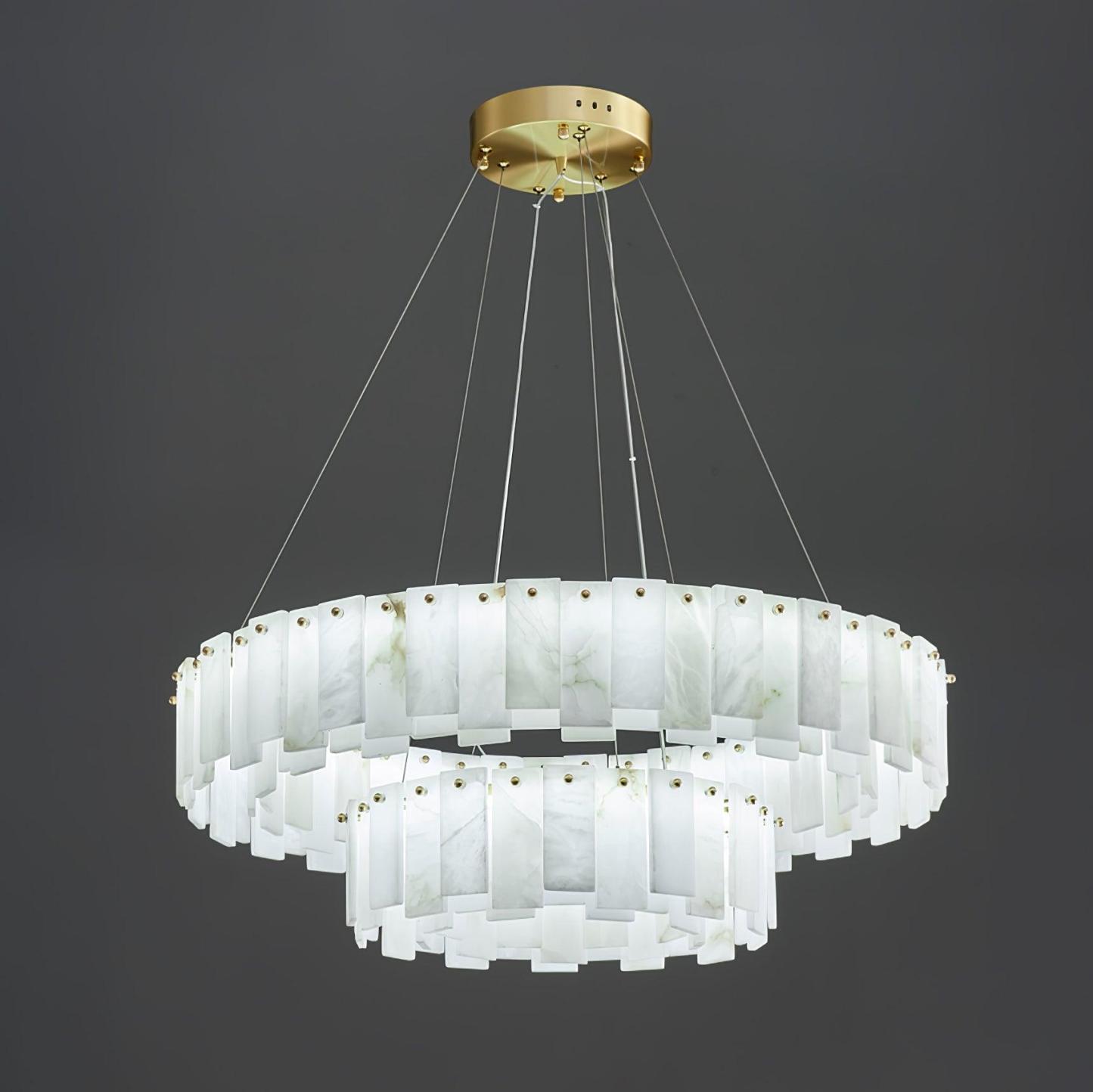 Dune Alabaster Tiered Round Chandelier
