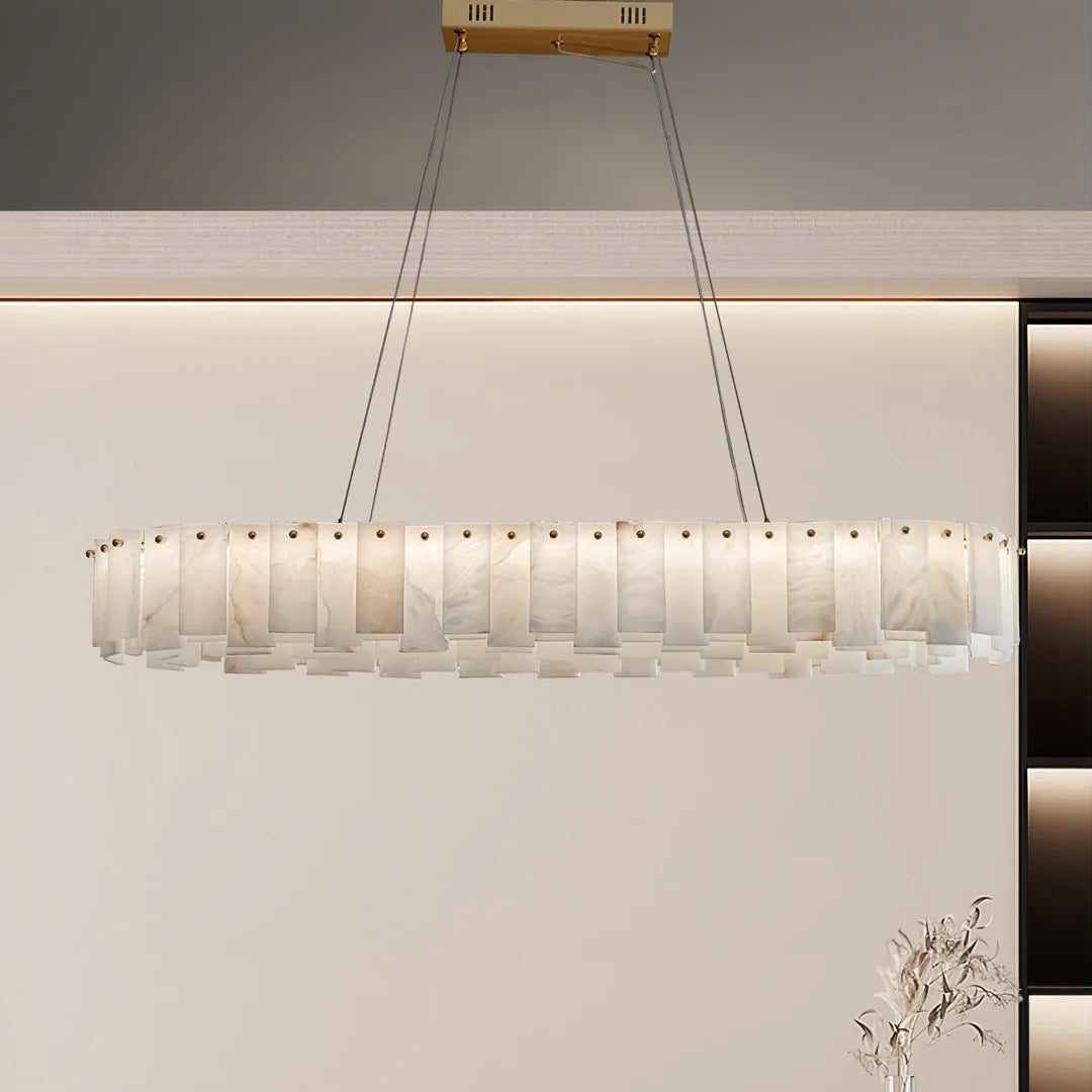 Dune Alabaster Tiered Round Chandelier